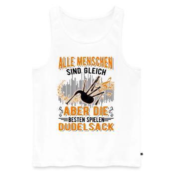 Dudelsack Dudelsackspieler - Männer Premium Bio Tank Top - Weiß - Vorne - Michal (187cm)