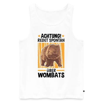 Redet spontan über Wombats Beuteltier Wombat - Männer Premium Bio Tank Top - Weiß - Vorne - AI Model Male 178 light (178cm)