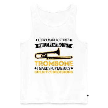 Trombone Trombone Trombone Joueur Tromboniste - Débardeur bio Premium Homme - blanc - Devant - Michal (187cm)