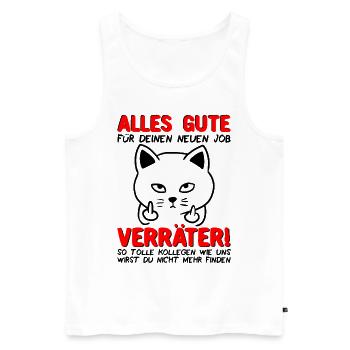 Abschied Kollege Abschiedsgeschenk Jobwechsel - Männer Premium Bio Tank Top - Weiß - Vorne - Michal (187cm)