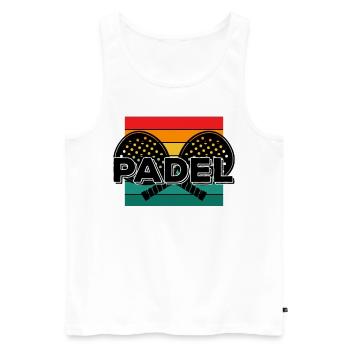 Padel Paddel Schläger Tennis Sport I Geschenk - Männer Premium Bio Tank Top - Weiß - Vorne - Michal (187cm)