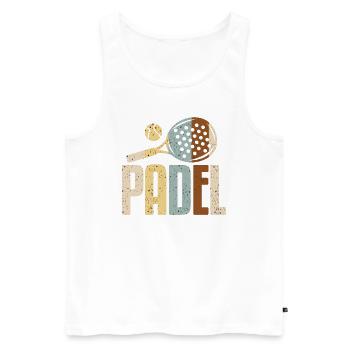 Padel Paddle Racket Tennis Sport I Gift - Men's Premium Organic Tank Top - white - Front - Michal (187cm)