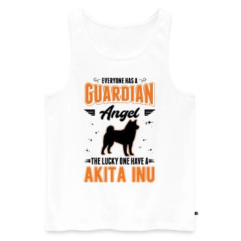 Akita Inu Guardian Angel - Männer Premium Bio Tank Top - Weiß - Vorne - Michal (187cm)