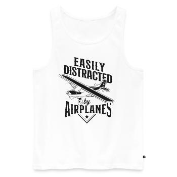 Pilote d’avion Vintage facilement - Débardeur bio Premium Homme - blanc - Devant - Michal (187cm)
