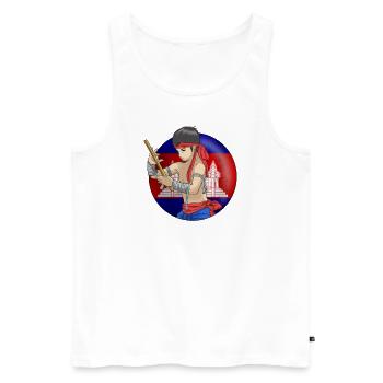 Kambodscha Khmer Sport Kämpfer Bokator I Geschenk - Männer Premium Bio Tank Top - Weiß - Vorne - Michal (187cm)