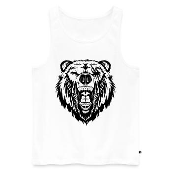 Ours Grizzly Ours Ours brun Faune Sauvage - Débardeur bio Premium Homme - blanc - Devant - Michal (187cm)