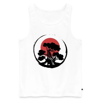Bonsaï plante rétro Ying Yang Garden - Débardeur bio Premium Homme - blanc - Devant - Michal (187cm)