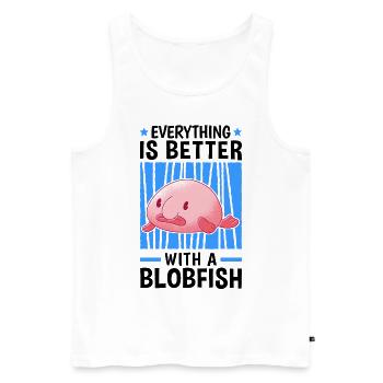 Everything is better with blobfish blobfish - Men's Premium Organic Tank Top - white - Front - AI Model Male 178 light (178cm)