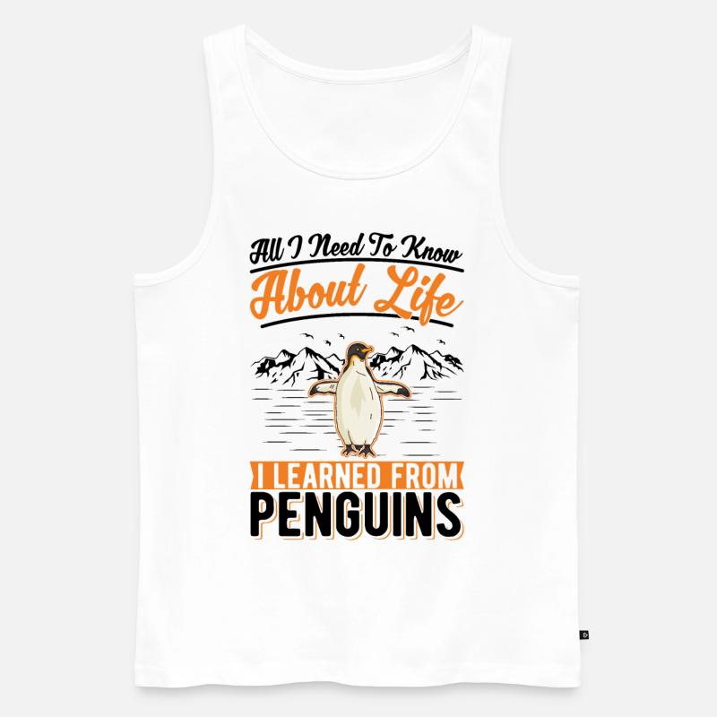 Pinguin Spruch Penguin - Männer Premium Bio Tank Top - Weiß