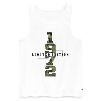 Camouflage 1972 Geboren Geburtsjahr 1972 Männer - Männer Premium Bio Tank Top - Weiß - Vorne - Michal (187cm)