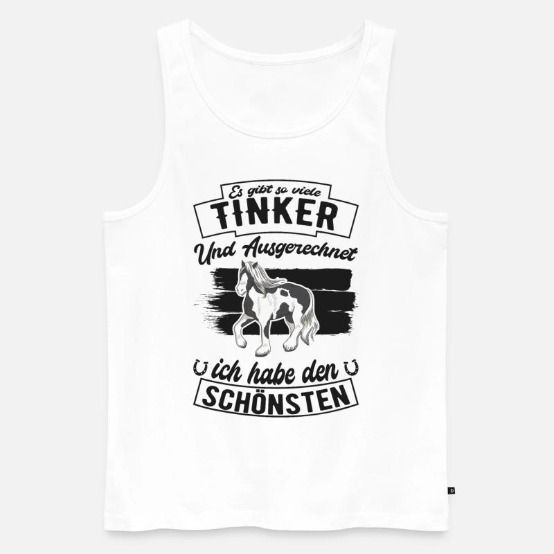 Irish Tinker Pferd Spruch - Männer Premium Bio Tank Top - Weiß