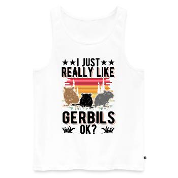J’aime vraiment gerbilles, d’accord? Gerbille - Débardeur bio Premium Homme - blanc - Devant - Michal (187cm)