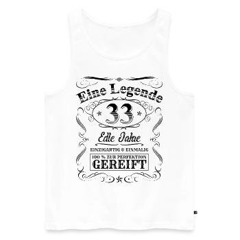 Legende 33 Jahre 33. Geburtstag Männer Frauen - Männer Premium Bio Tank Top - Weiß - Vorne - Michal (187cm)