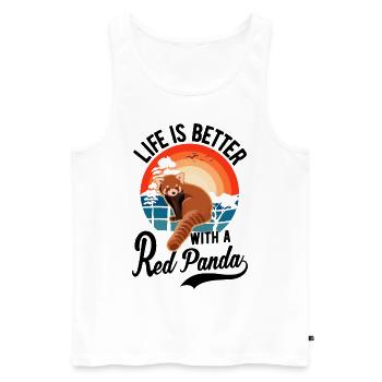 La vie est meilleure avec un panda roux roter panda - Débardeur bio Premium Homme - blanc - Devant - Michal (187cm)