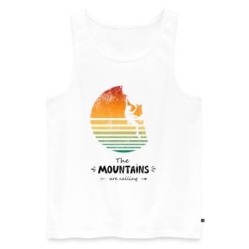 The Mountains Are Calling Climbing Bouldering - Men's Premium Organic Tank Top - white - Front - Michal (187cm)