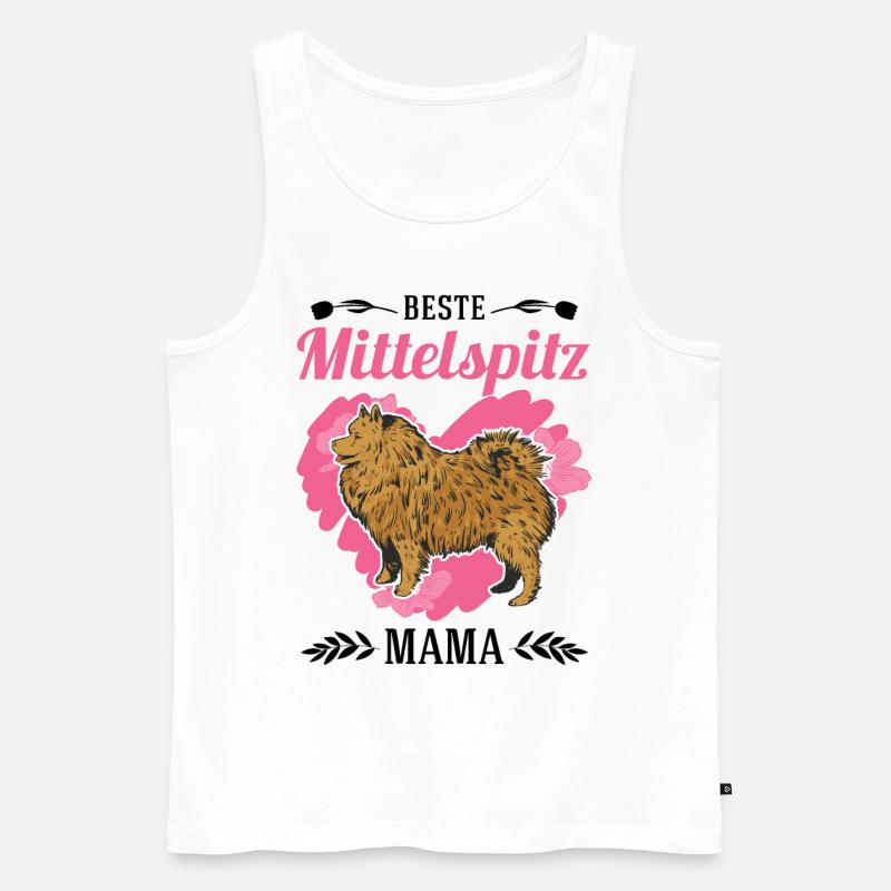 Beste Mittelspitz Mama - Männer Premium Bio Tank Top - Weiß
