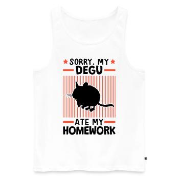 Degu ate my homework - Men's Premium Organic Tank Top - white - Front - AI Model Male 178 light (178cm)
