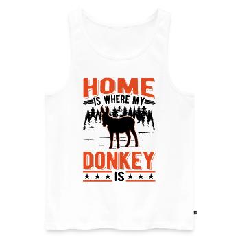 Home is where my Donkey is Maustier Esel - Men's Premium Organic Tank Top - white - Front - AI Model Male 178 light (178cm)