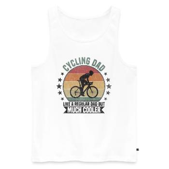 Cycling dad - Men's Premium Organic Tank Top - white - Front - AI Model Male 178 light (178cm)