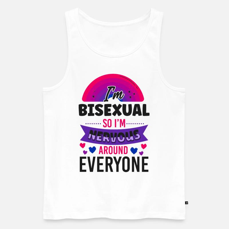 Bisexual Bi Pride Flag I'M - Männer Premium Bio Tank Top - Weiß