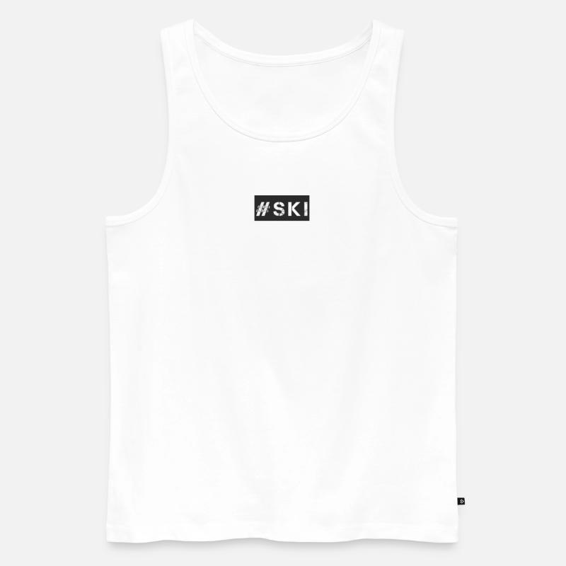 Ski - #ski - Männer Premium Bio Tank Top - Weiß