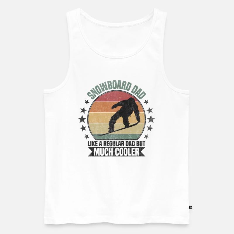 Snowboard dad - Männer Premium Bio Tank Top - Weiß
