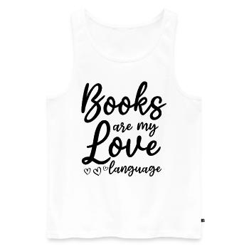 Livres Littérature Amateurs de livres I Les livres sont mes - Débardeur bio Premium Homme - blanc - Devant - Michal (187cm)