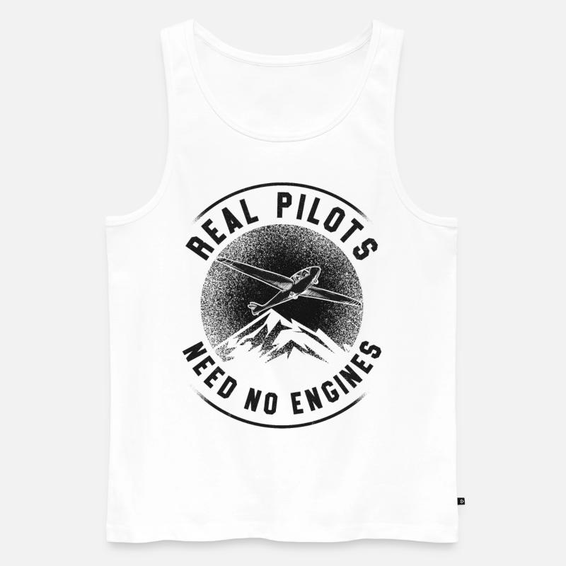 Airplane Pilot Glider Plane - Männer Premium Bio Tank Top - Weiß