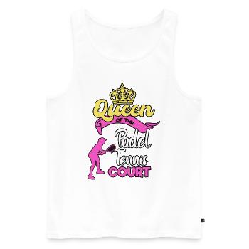 Padel Paddle Tennis Sport Queen Heart I Cadeau - Débardeur bio Premium Homme - blanc - Devant - Michal (187cm)