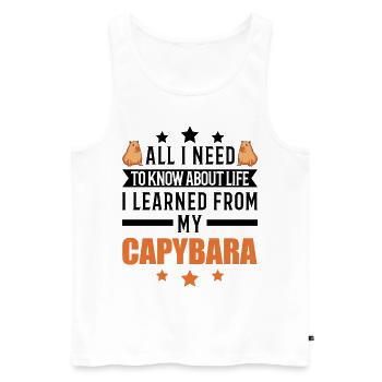 Capybara Wasserschwein Capibara - Men's Premium Organic Tank Top - white - Front - AI Model Male 178 light (178cm)