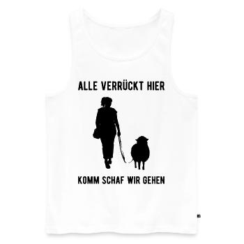 Alle Verrückt Komm Schaf Schäfer Schafe - Männer Premium Bio Tank Top - Weiß - Vorne - Michal (187cm)
