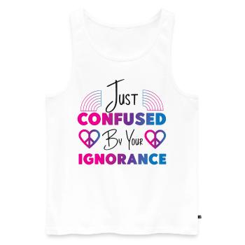 Bisexual Bi Pride Flag Just - Männer Premium Bio Tank Top - Weiß - Vorne - AI Model Male 178 light (178cm)