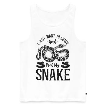 Snake Serpent Vintage I Just Want - Männer Premium Bio Tank Top - Weiß - Vorne - Michal (187cm)