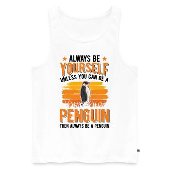 Pinguin Penguin - Men's Premium Organic Tank Top - white - Front - AI Model Male 178 light (178cm)