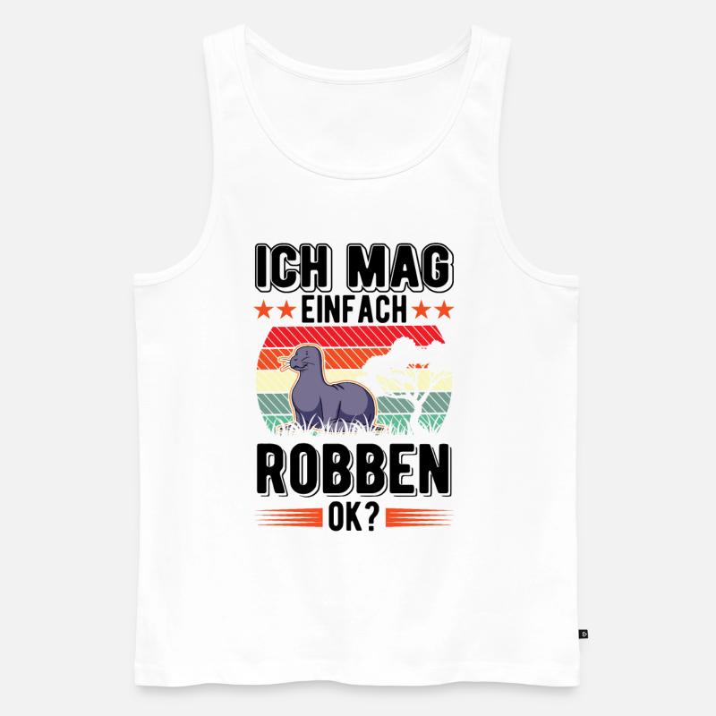 Ich mag einfach Robben Seelöwe - Männer Premium Bio Tank Top - Weiß