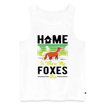 Home is where my Foxes are Fuchs - Men's Premium Organic Tank Top - white - Front - Michal (187cm)