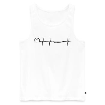 Herzschlag Gar Fisch Herz Gar Angeln Liebhaber - Männer Premium Bio Tank Top - Weiß - Vorne - Michal (187cm)
