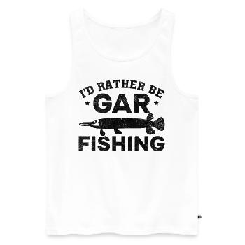 Hornhecht Garfishing Ich wäre lieber Gar Fishing - Männer Premium Bio Tank Top - Weiß - Vorne - Michal (187cm)