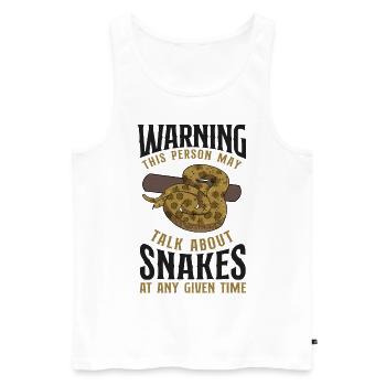 Snake Serpent Warning This Person - Men's Premium Organic Tank Top - white - Front - Michal (187cm)