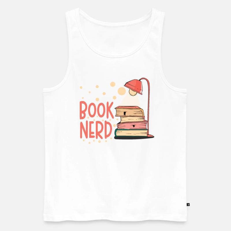Buch-nerd-bücherwurm-lesebuch-leser - Männer Premium Bio Tank Top - Weiß