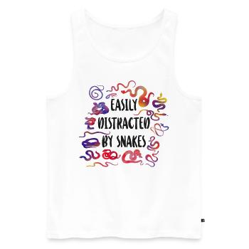 Snake Serpent Watercolor Easily - Männer Premium Bio Tank Top - Weiß - Vorne - Michal (187cm)