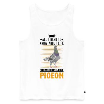 Taube Taubenzüchter Stadttaube - Männer Premium Bio Tank Top - Weiß - Vorne - Michal (187cm)