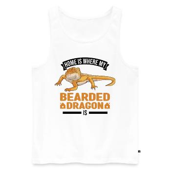 Home is where my Bearded Dragon is Bartagame - Männer Premium Bio Tank Top - Weiß - Vorne - Michal (187cm)