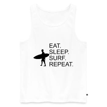 Eat Sleep Surf Repeat Surfing Surfing - Men's Premium Organic Tank Top - white - Front - AI Model Male 178 light (178cm)
