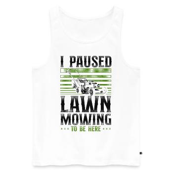 Lawn Mower Mowing Dad Father - Männer Premium Bio Tank Top - Weiß - Vorne - Michal (187cm)