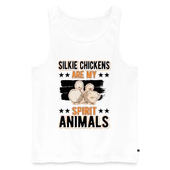 Silk Chicken Spirit Animal Silkie Chicken - Men's Premium Organic Tank Top - white - Front - AI Model Male 178 light (178cm)