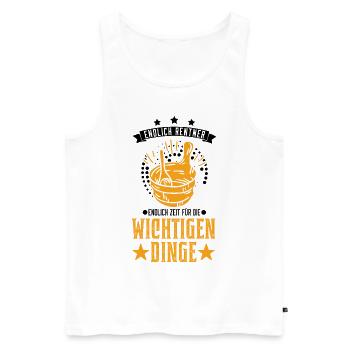 Sauna Rentner Saunieren Opa Saunagänger - Männer Premium Bio Tank Top - Weiß - Vorne - Michal (187cm)