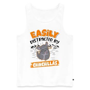 Easily distracted by Chinchillas - Männer Premium Bio Tank Top - Weiß - Vorne - Michal (187cm)