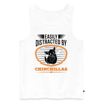 Easily distracted by Chinchillas - Männer Premium Bio Tank Top - Weiß - Vorne - Michal (187cm)