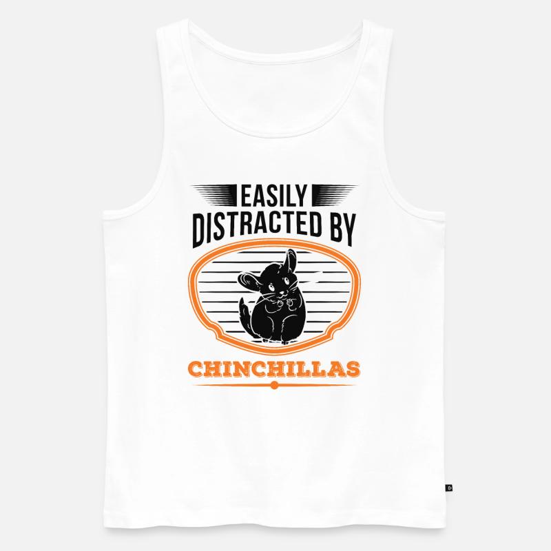 Easily distracted by Chinchillas - Männer Premium Bio Tank Top - Weiß